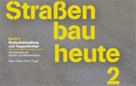 Buchcover mit dem Titel „Straßenbau heute 2“ in gelber Schrift auf grauem Hintergrund.